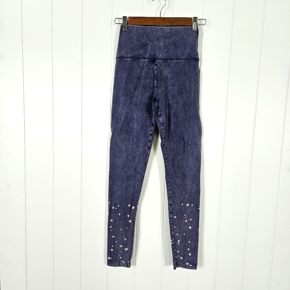 Aerie Leggings Offiline OG High Rise Acid Wah Blue Bleach Splatter Womens S